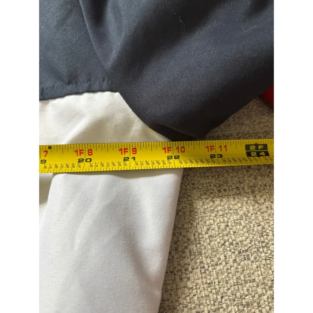 Forever‎ 21 Colorblock Cropped Windbreaker Jacket Red Navy White Large Coastal